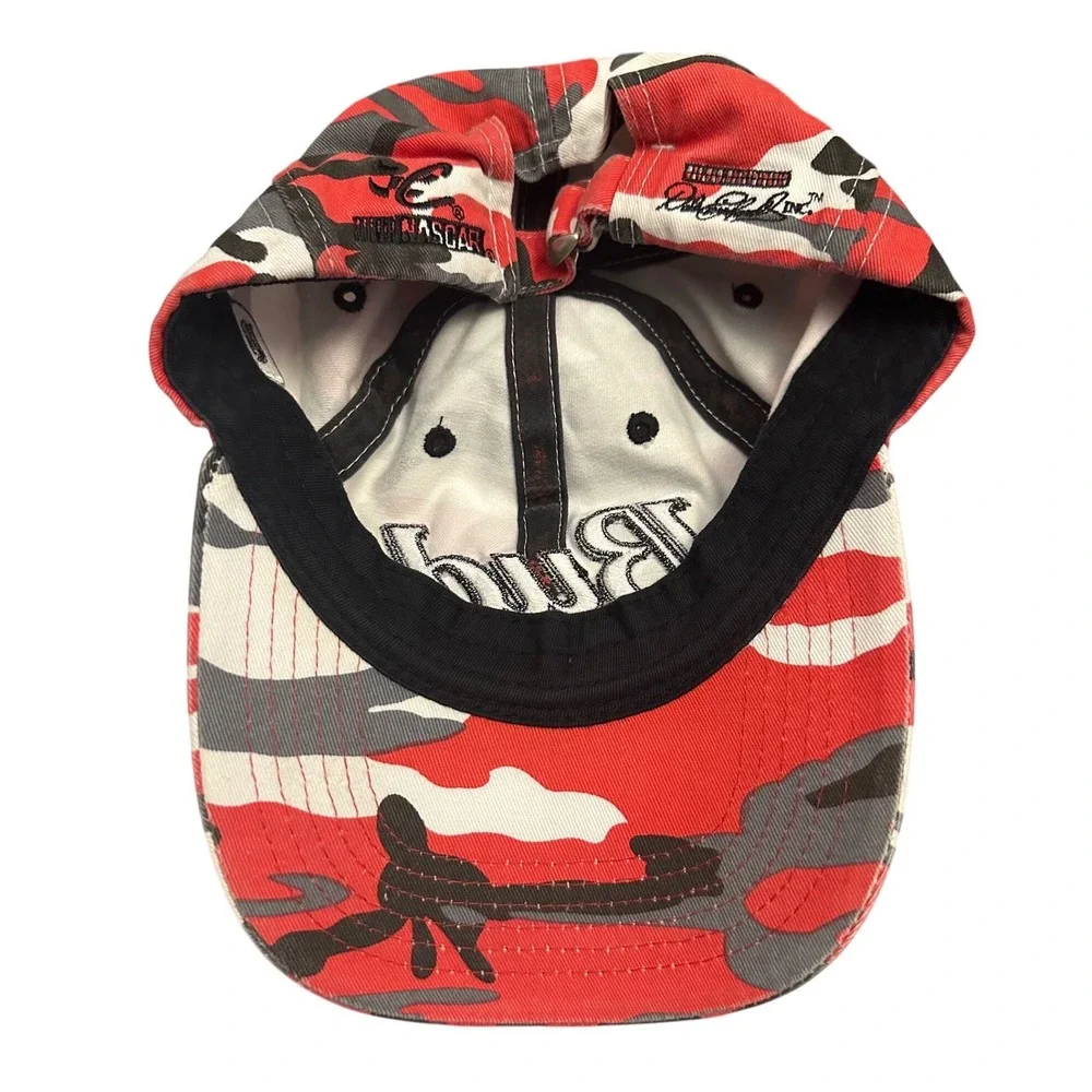 Chase Authentics Dale Earnhardt Jr Budweiser NASCAR Camo Hat Red White Grey OSFM